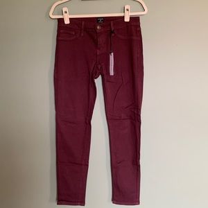 Size 27 burgundy color jeans by Just Black.